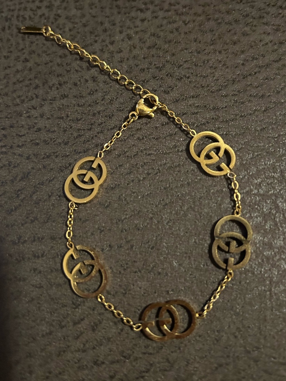 💧Waterproof Gold Interlocking Logo Station Bracelet